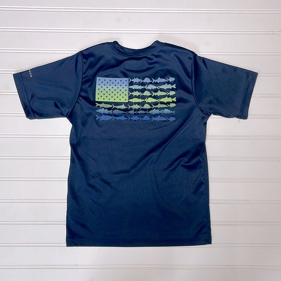 COLUMBIA PFG EUC USA Flag Ombré Fishing Performance Shirt - Picture 1 of 2